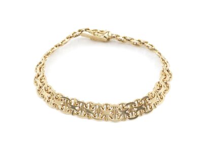 Armband X-länk med stav Guld 18K L 19cm B 9mm