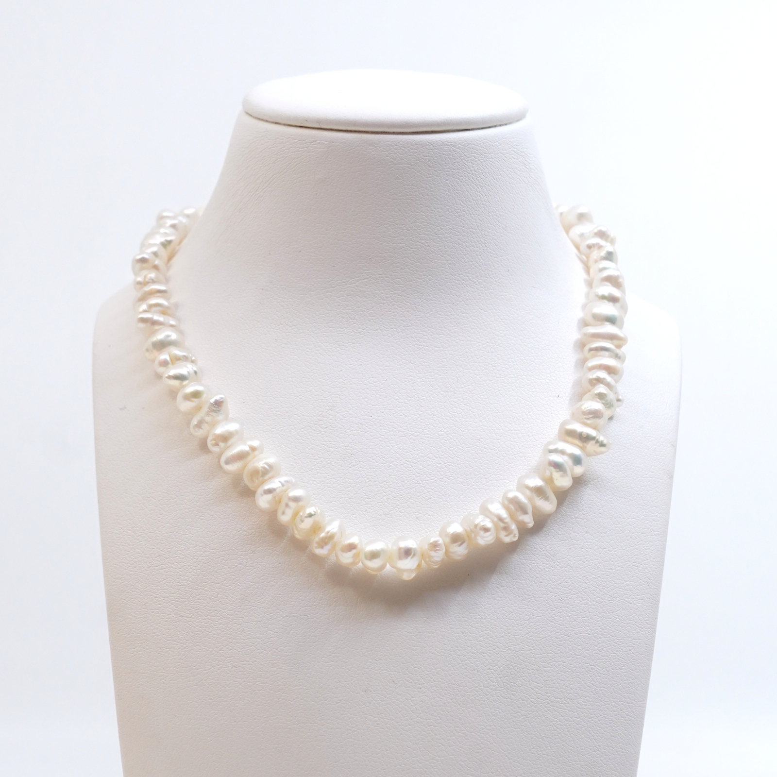 Pärlcollier med lås i Silver S835 Längd 42cm oknutet