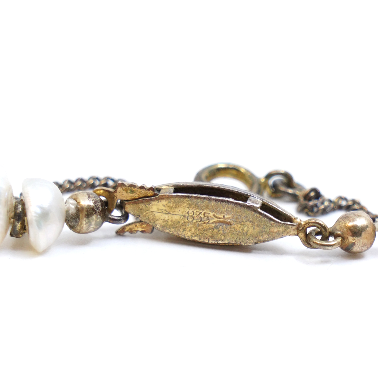 Pärlcollier med lås i Silver S835 Längd 42cm oknutet