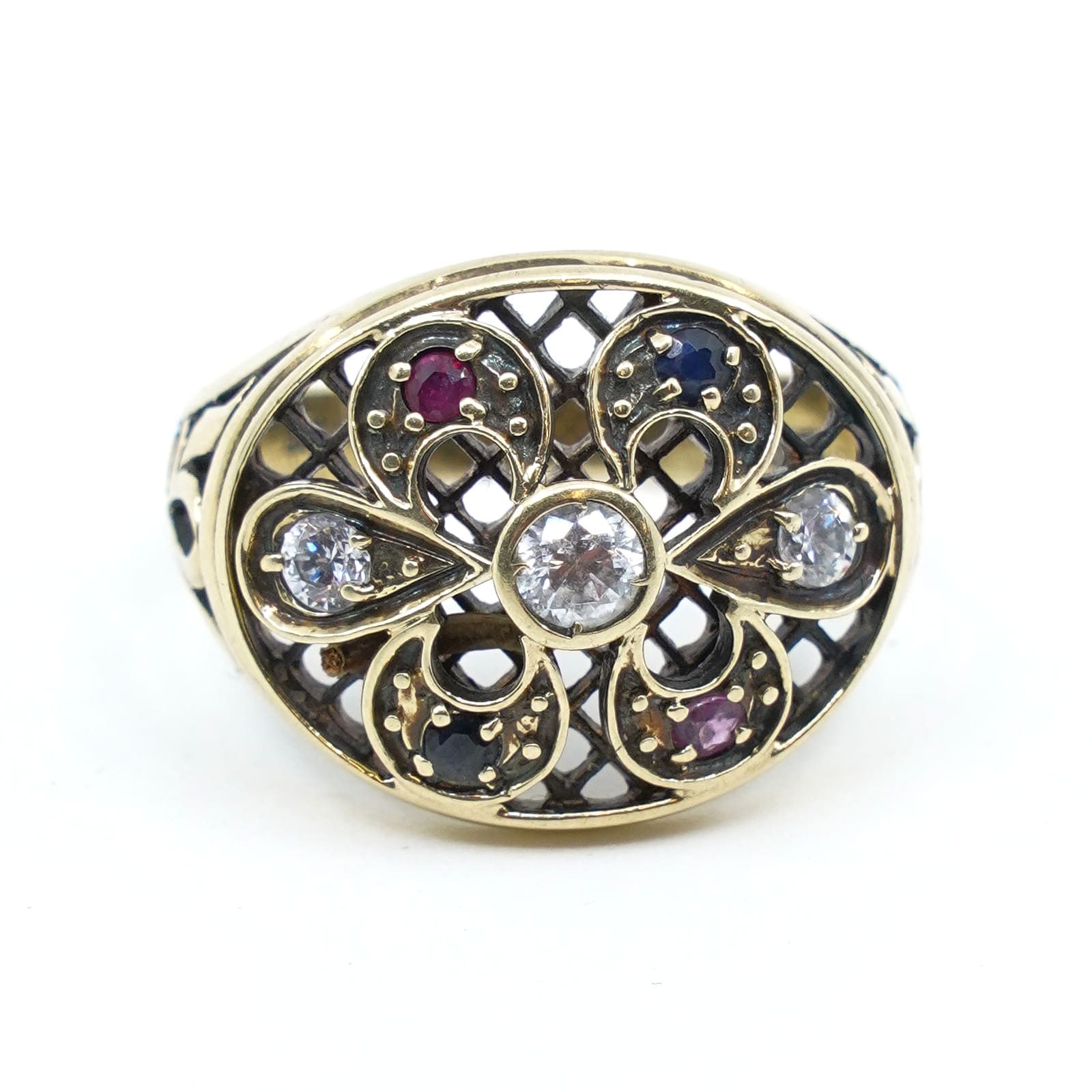 Ring Guld med stenar 14K Ø16,5