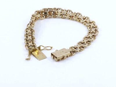 Armband X-länk med stav Guld 18K 26,7g Längd 19cm Bredd 9mm