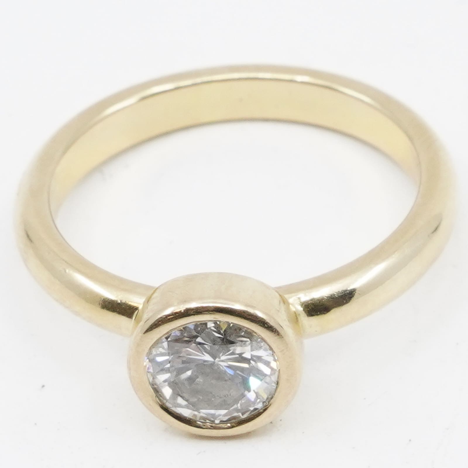 Ring Guld 18K brv 5,6g Ø17¾ med diamant