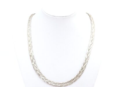 Halskedja Silver flätad