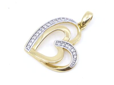 Hänge Hjärta med diamanter 21x ca 0,01ct