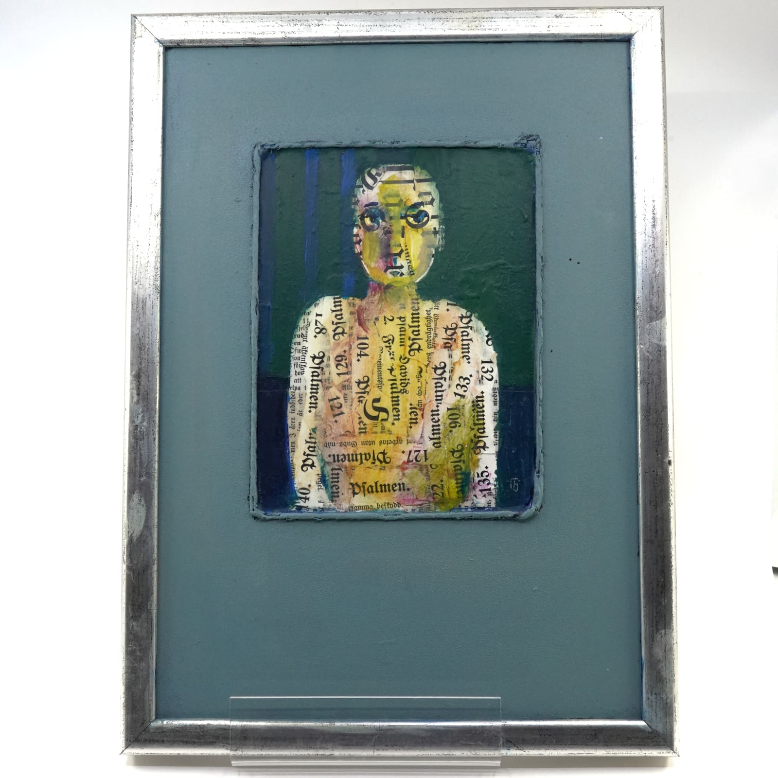 Olle Gustavsson (f 1934) kollage med blandteknik, monogramsignerad