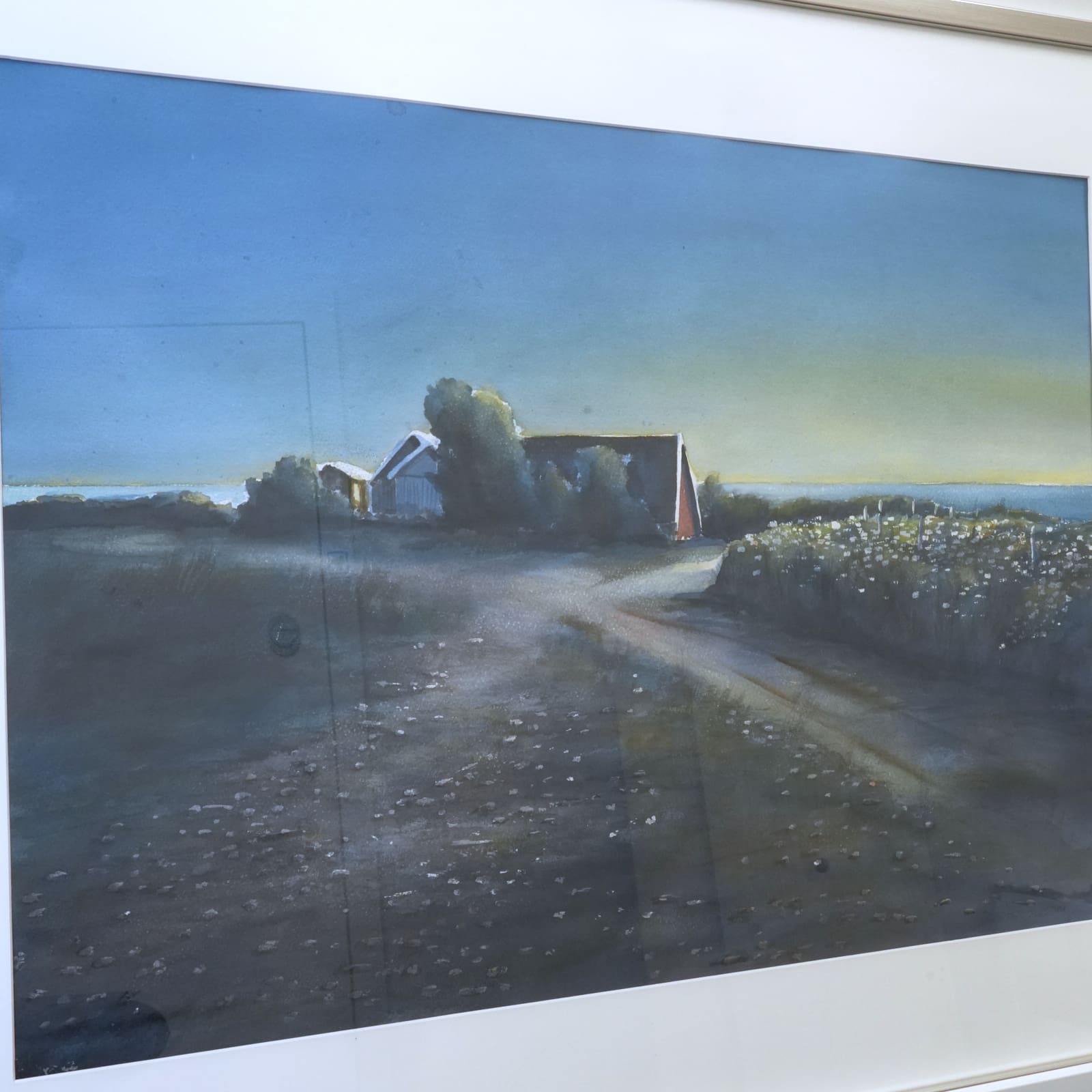 Kenth Olsson (f 1951) Akvarell på papper, " Sommarljus över Busör"