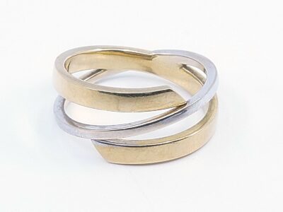 Ring tvåfärgat Guld 18K 3,0g Ø17.25mm
