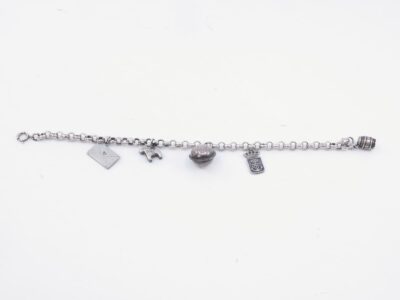 Armband Silver S830 Längd 19,5cm med berlocker