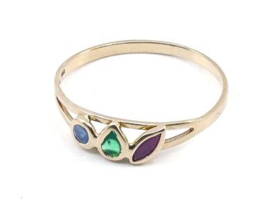 Ring Guld 18K 1,1g Ø17.50mm med stenar