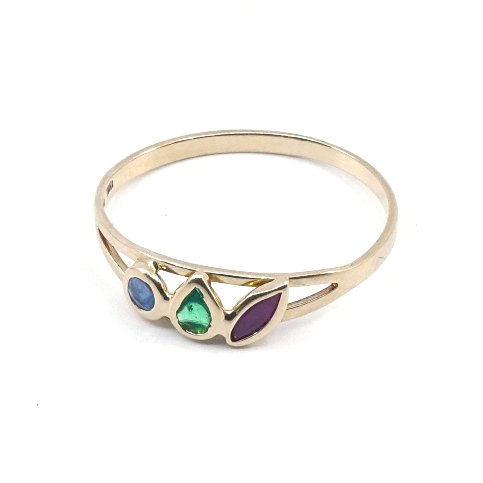 Ring Guld 18K 1,1g Ø17.50mm med stenar