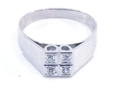 Ring vitguld 18K 2,9g Ø16 med diamanter 4x ca0,03ct