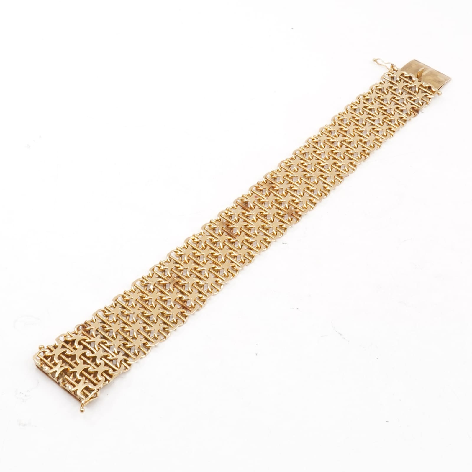 Armband X-länk med stav Längd 19cm Bredd 20mm 18K