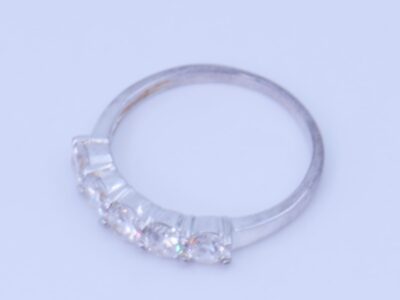 Ring Silver  med vita stenar S925 2,5g Ø19
