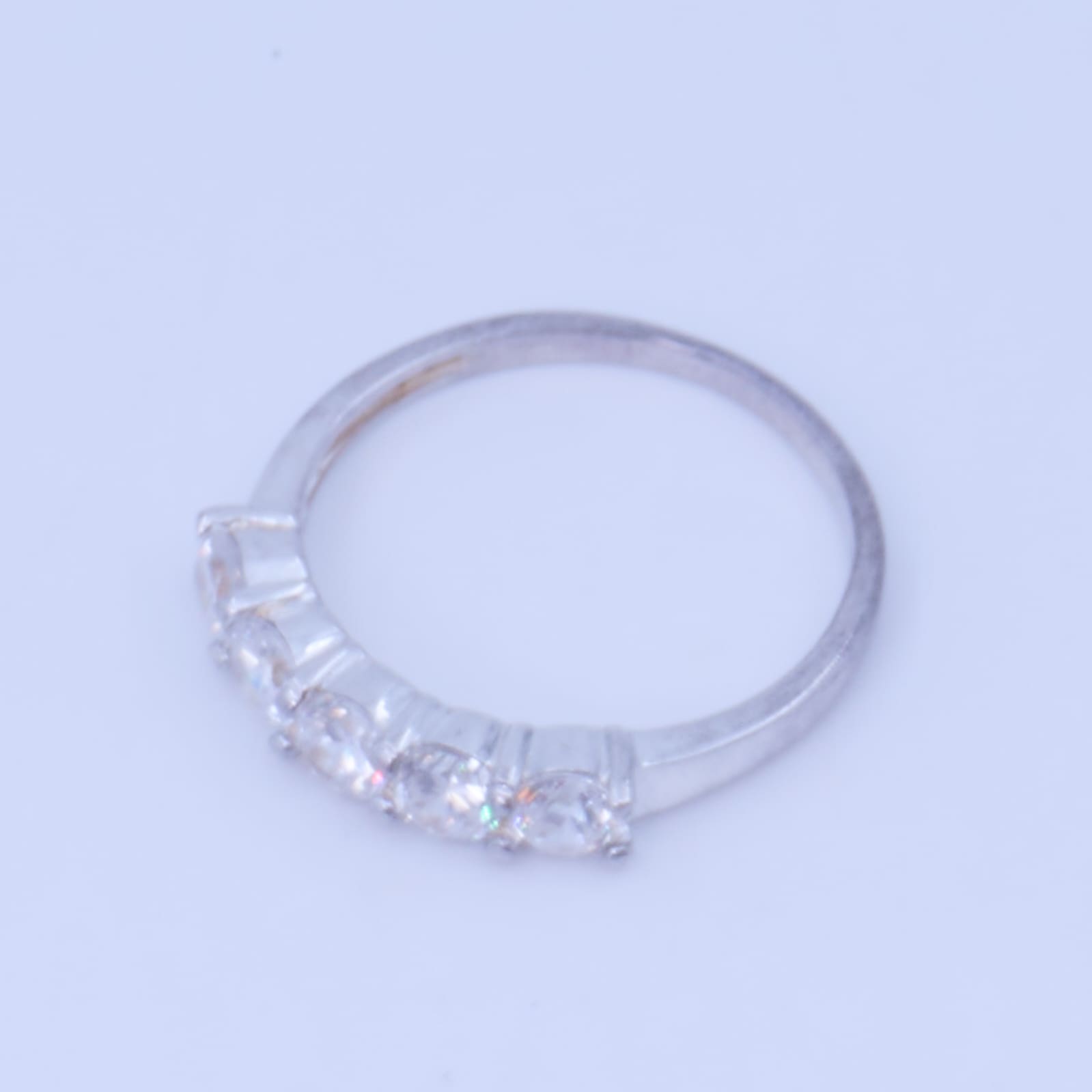 Ring Silver med vita stenar S925 2,5g Ø19