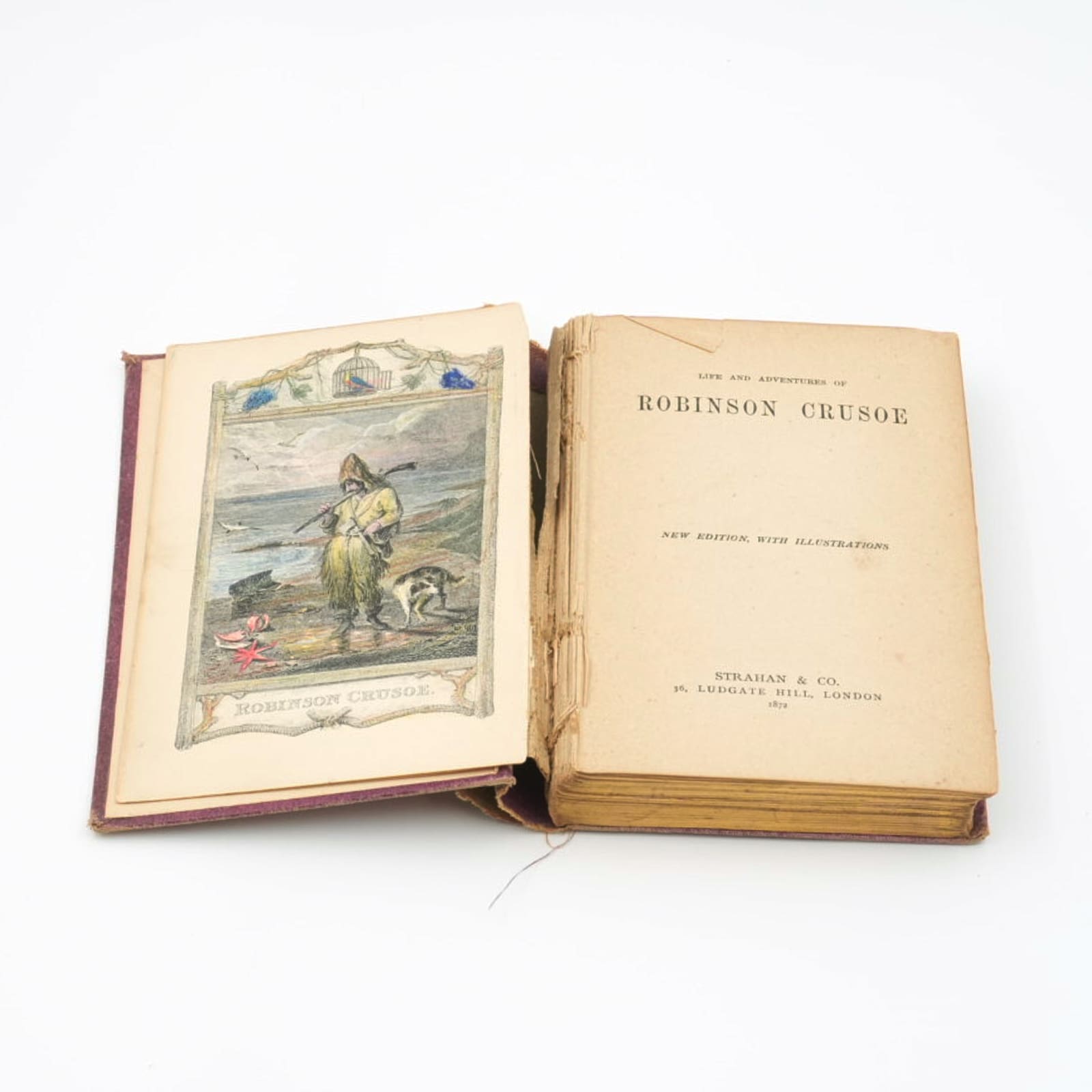 Robinson Crusoe Bok från 1872
