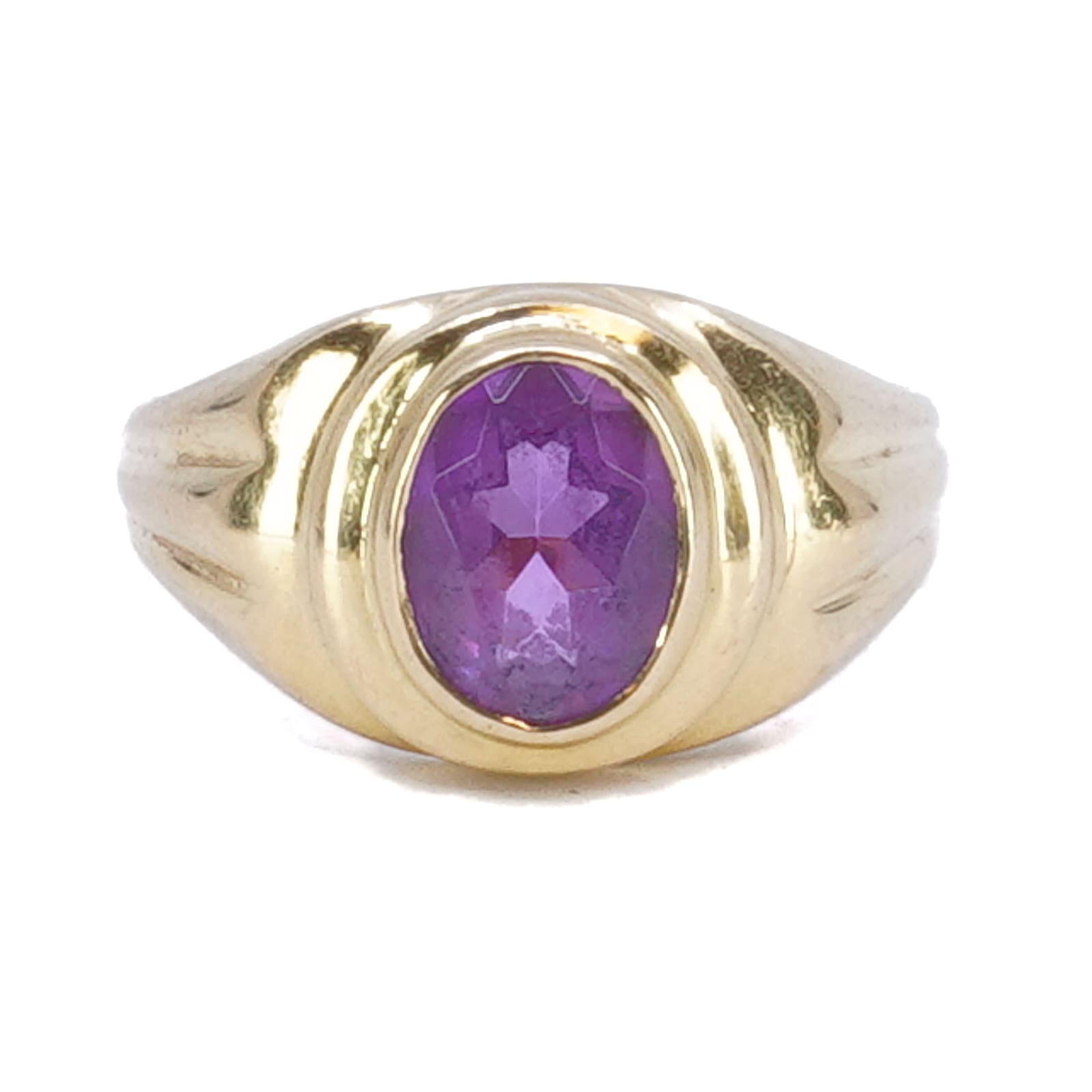 Ring med lila sten 18K Ø17½ - Hallbergs