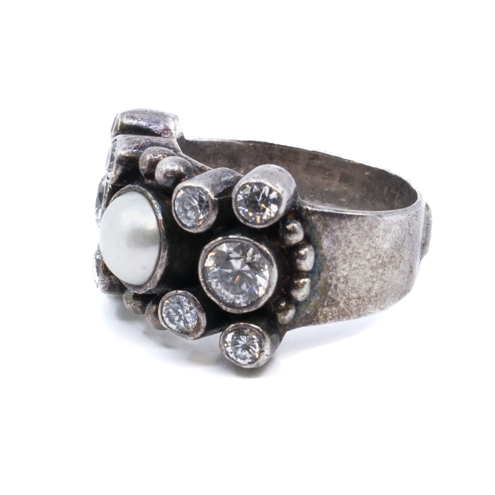 Ring sten & pärla S925 Ø18 - KUM-KUM