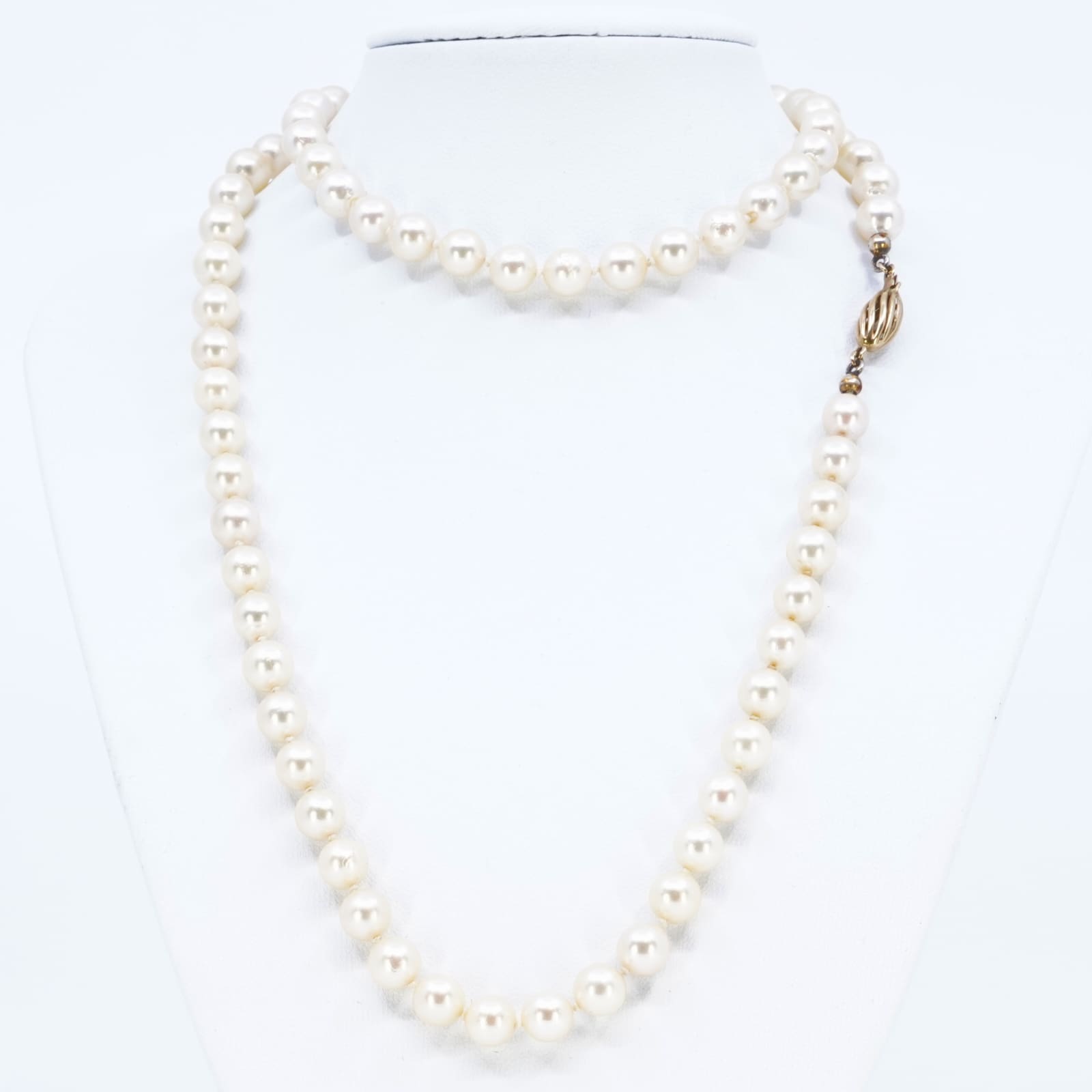 Pärlcollier med lås 18K 65cm