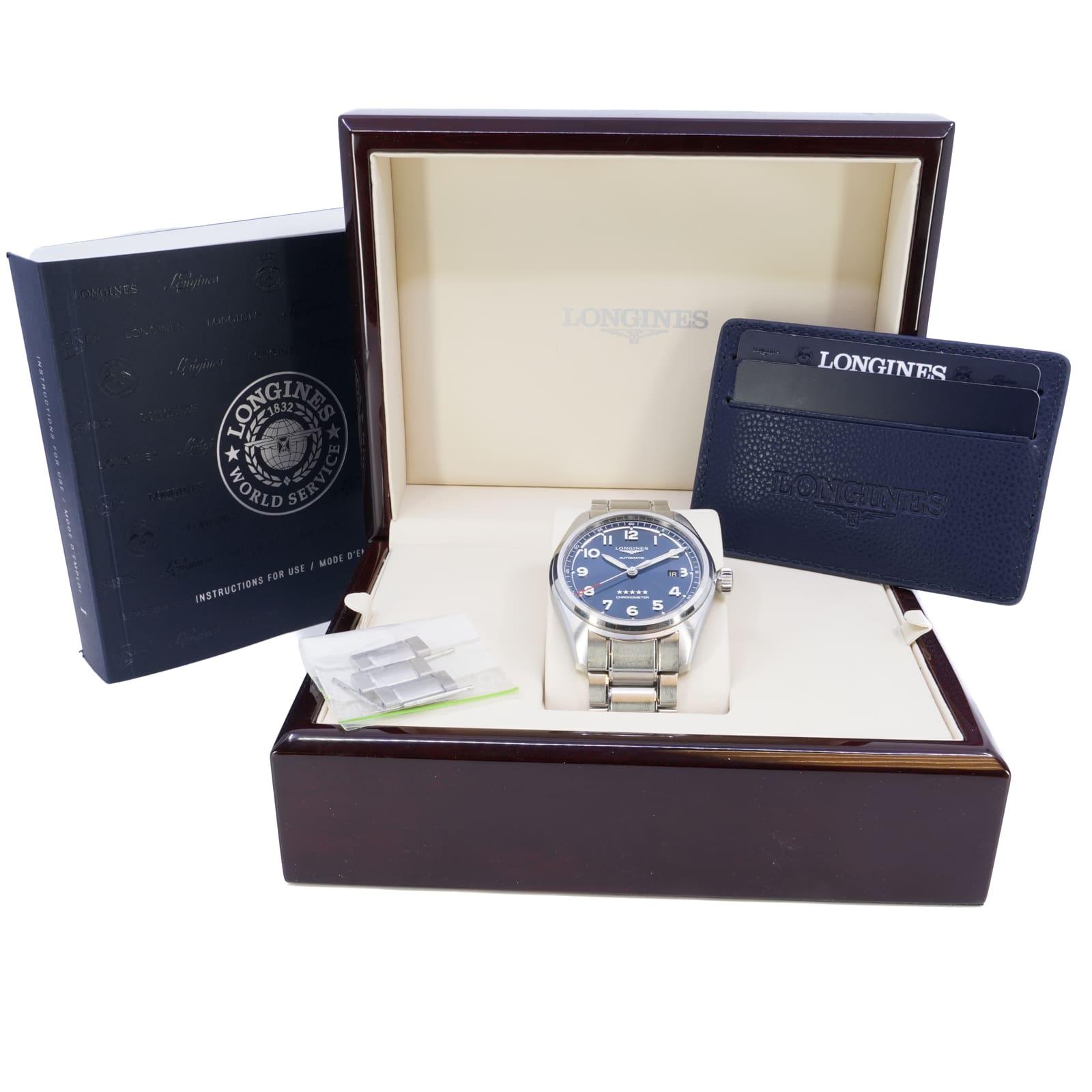 Longines Spirit 42mm stål automatisk L3.811.4.93.6 certifikat och box