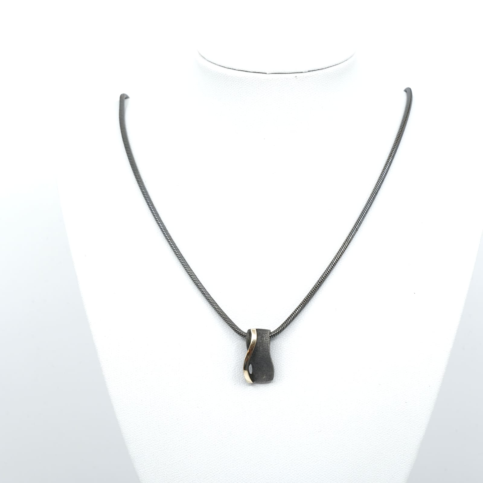 Halskedja Ormlänk Oxiderat Silver S925