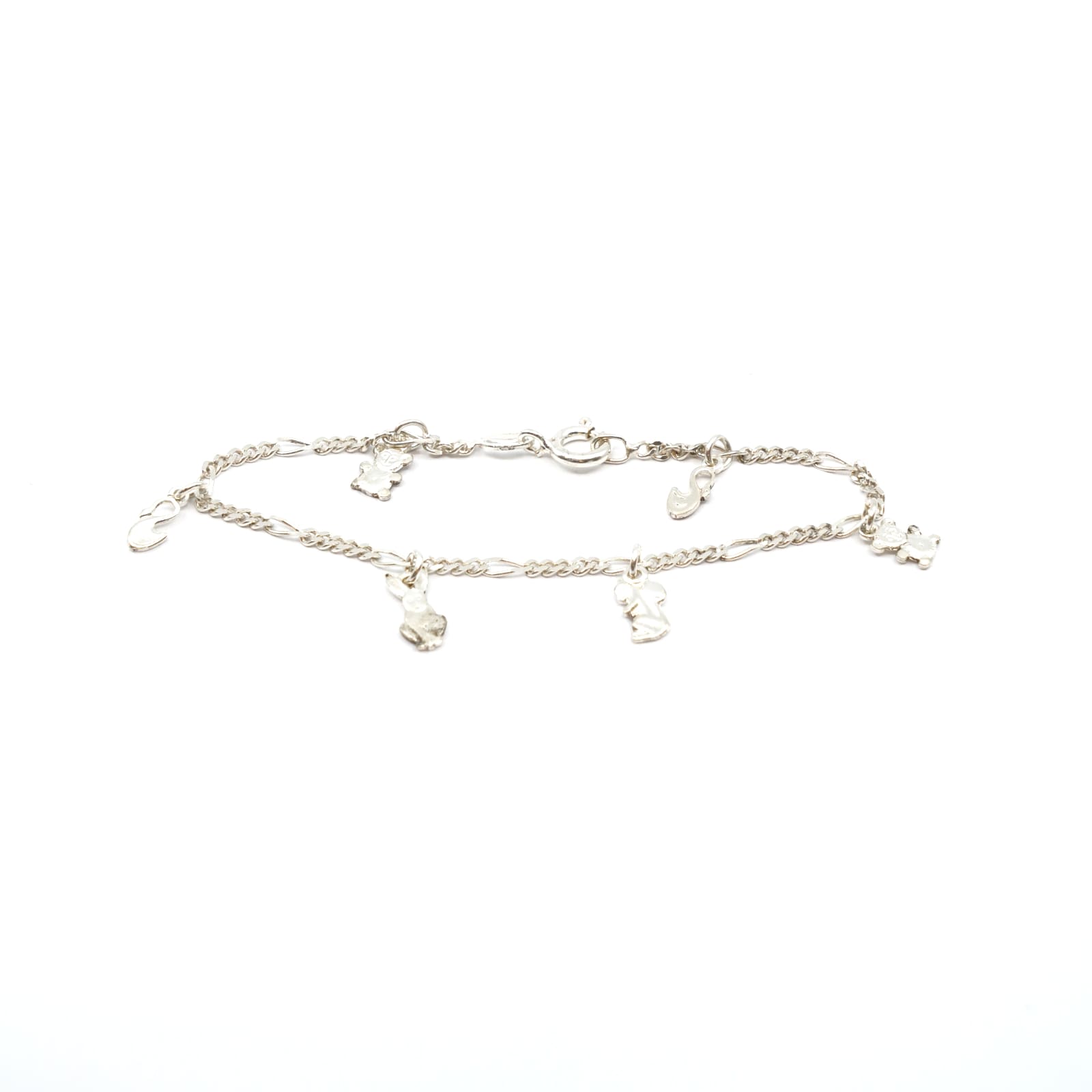 Armband Figaro Silver 925 Med berlocker