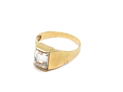 Klackring Guld 18K Med vit sten