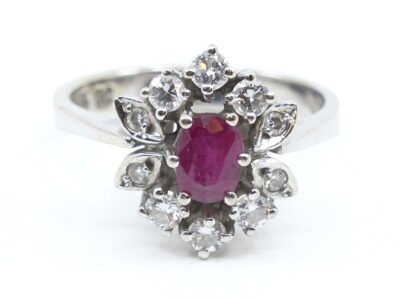 Ring Vitguld 14K Ø16,75 med diamanter