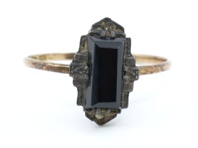 Ring Guld 18K Ø18,5 med infattning i silver
