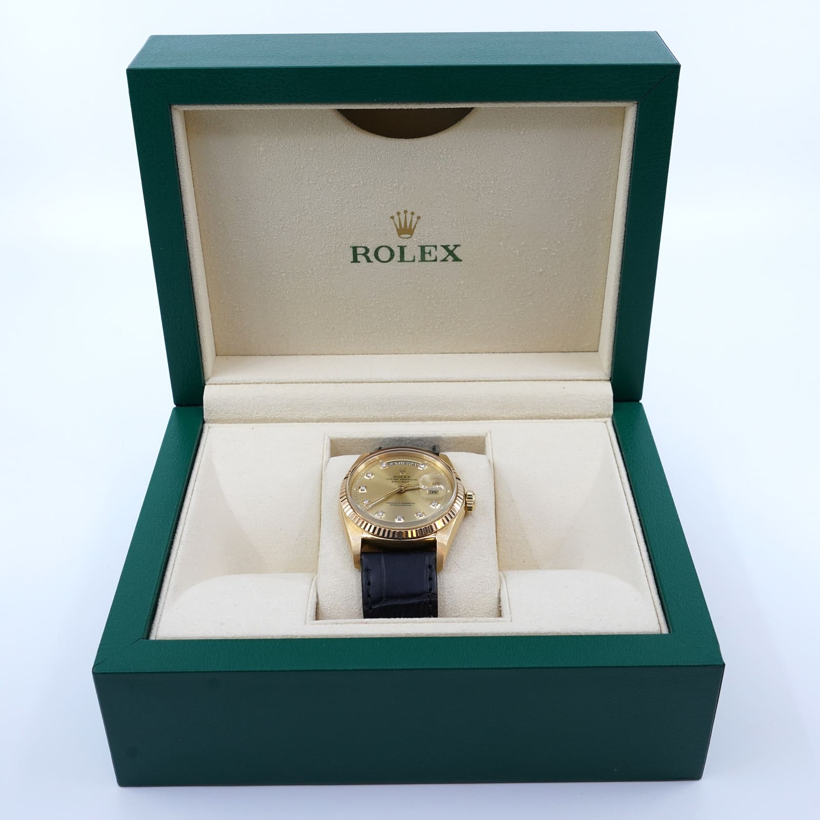 Armbandsur Rolex Day/Date Guld/Stål Diamantindex Automatisk Ref: 1803 Serienr: 2011332
