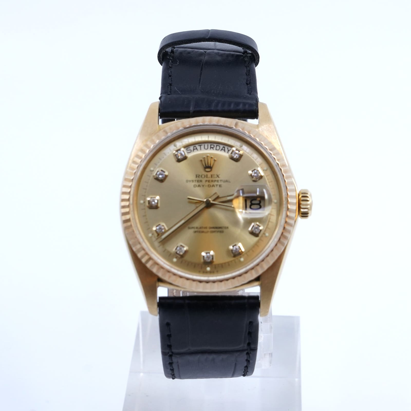 Armbandsur Rolex Day/Date Guld/Stål Diamantindex Automatisk Ref: 1803 Serienr: 2011332
