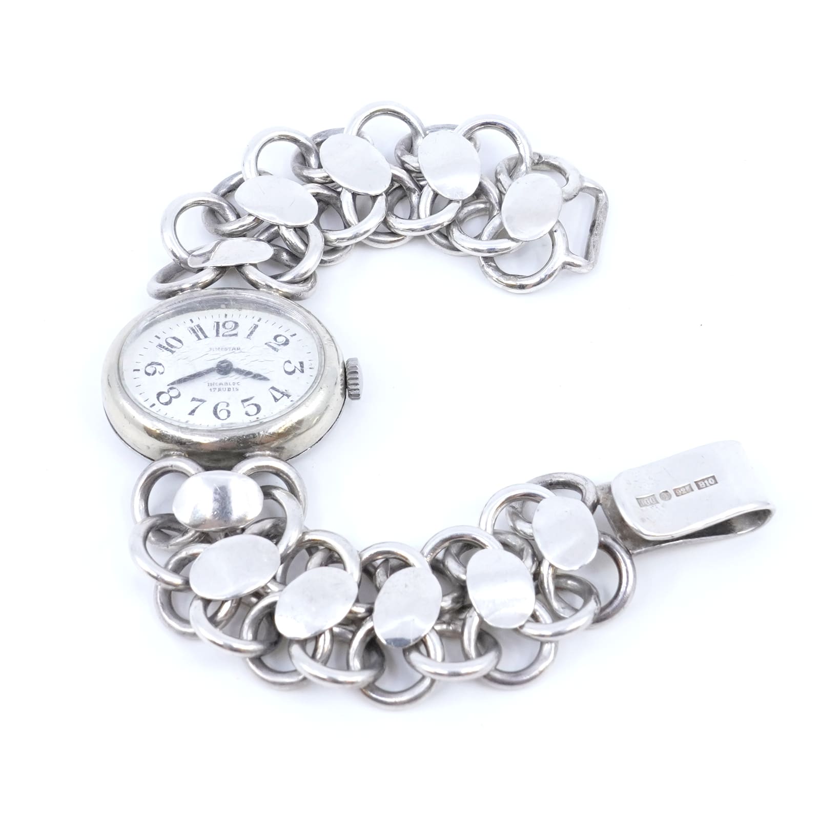Armbandsur Timestar incabloc stål med silverarmband