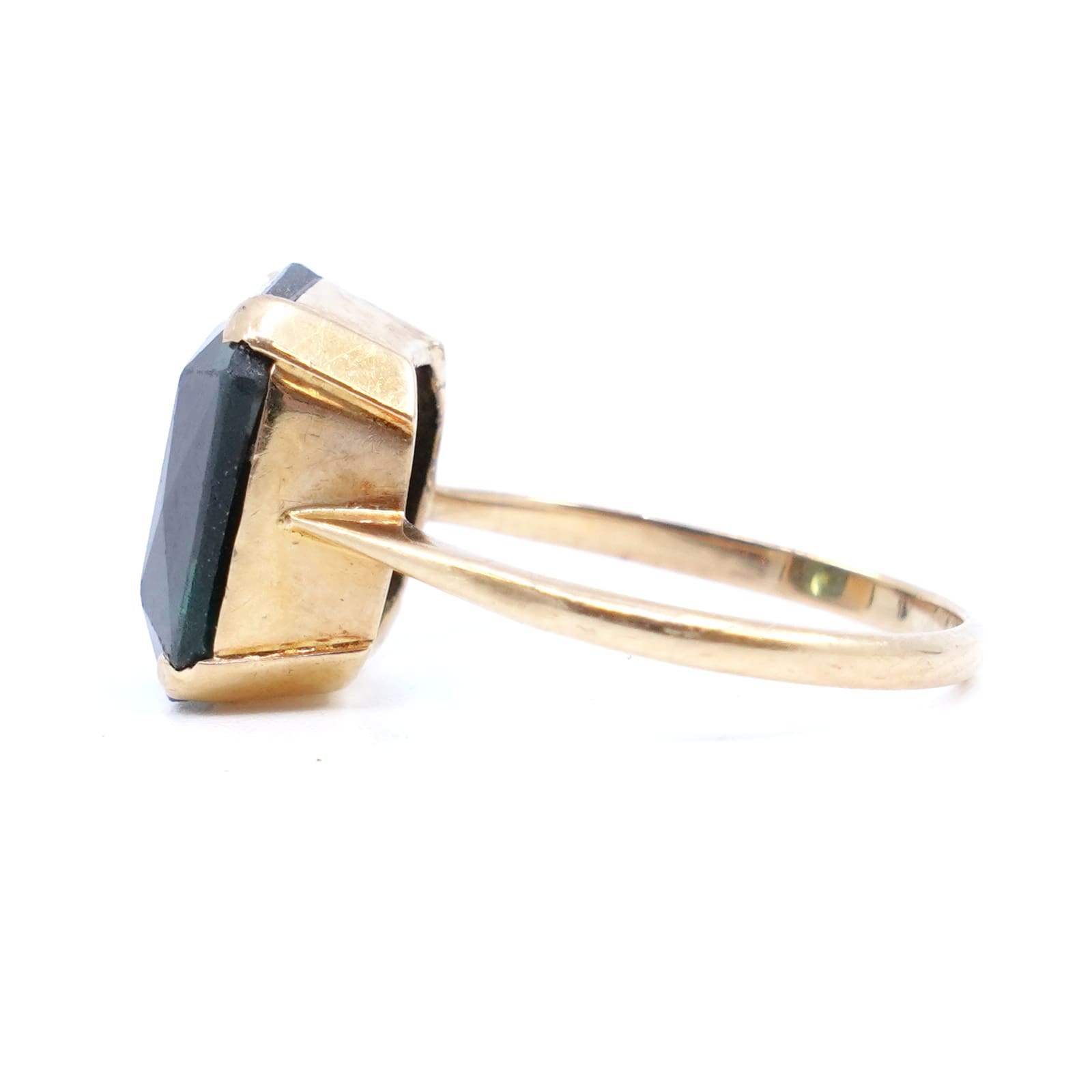 Ring Guld 18K med grön sten