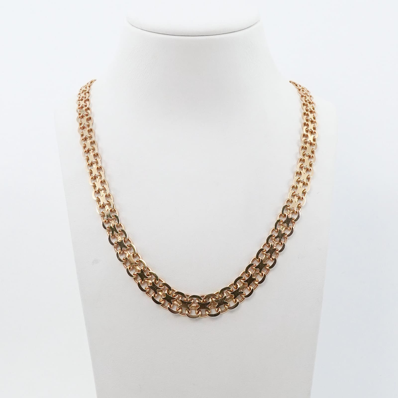 Halskedja doserad X-länk Guld 18K 19,9g 44,5cm
