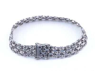 Armband X-länk med stav Silver S925 16,3g Längd 19,5cm Bredd 10m, kistlås
