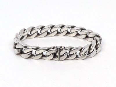 Armband Pansar ihålig Silver S925 41,8g Längd 21cm Bredd2mm, kistlås