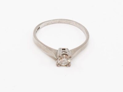 Ring med Diamant Vitguld 18K