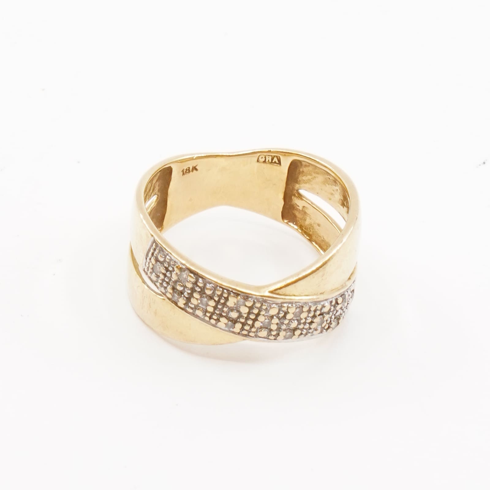 Ring Guld 18K 5,3g Ø16¾ med diamanter 13xca0,005ct
