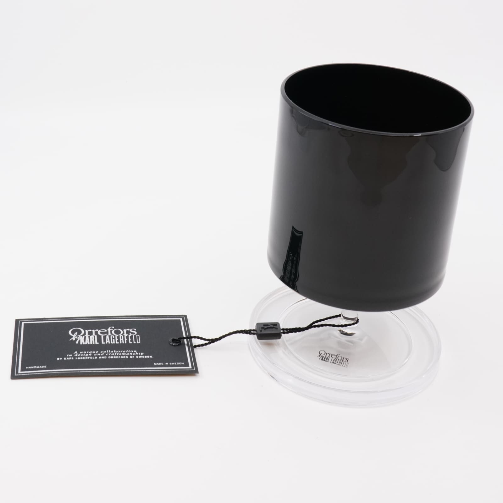 Glas 6st Soft Drink svarta Orrefors by Karl Lagerfeld med glascoaster i kartonger