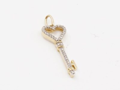 Hänge Nyckel 14K med diamanter