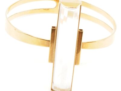 Armring Guld 18K Diameter 6cm med sten öppningsbar
