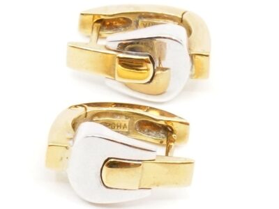 Örhängen Guld 18K 7,2g Höjd 16mm Diameter 13mm tvåfärgade