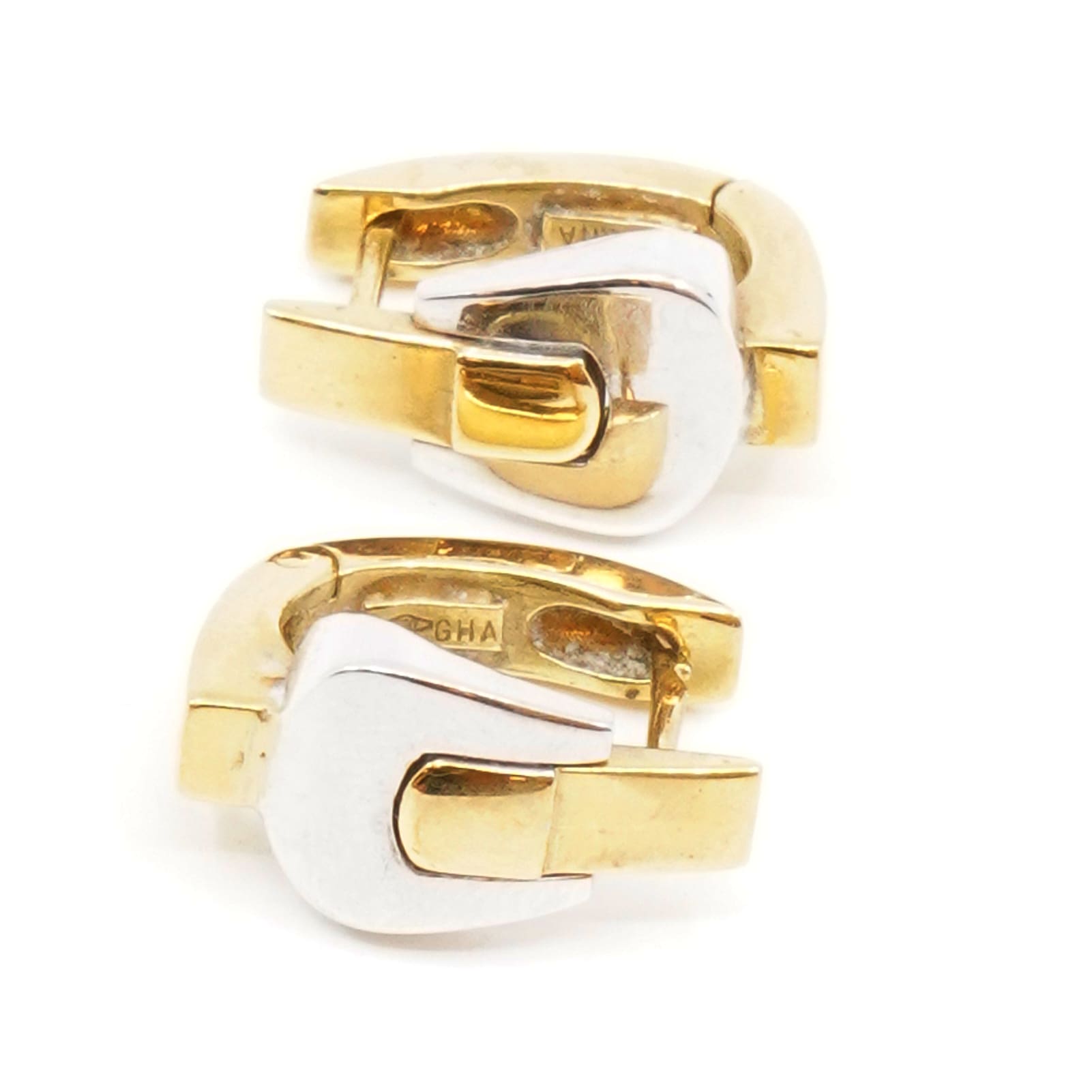 Örhängen Guld 18K 7,2g Höjd 16mm Diameter 13mm tvåfärgade