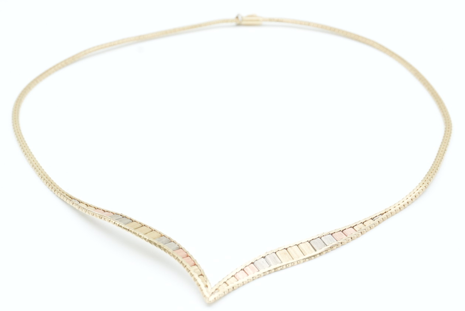 Collier Halvstelt Trefärgat Guld 14K