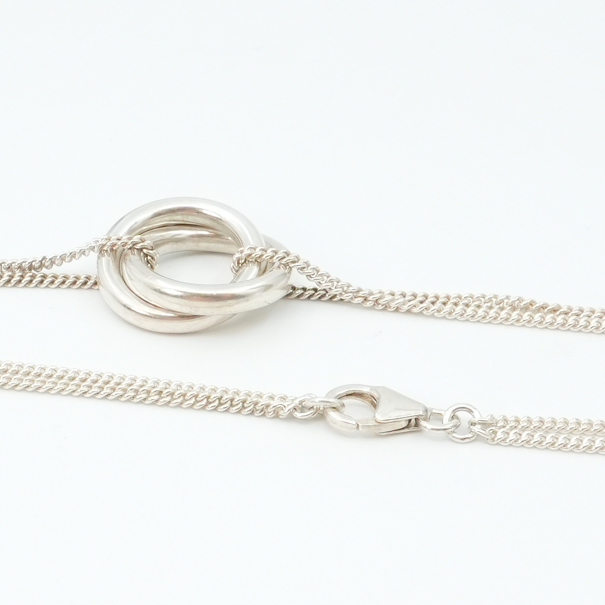 Halskedja Pansar Silver S925 dubbelradig med integrerat hänge Längd 45cm