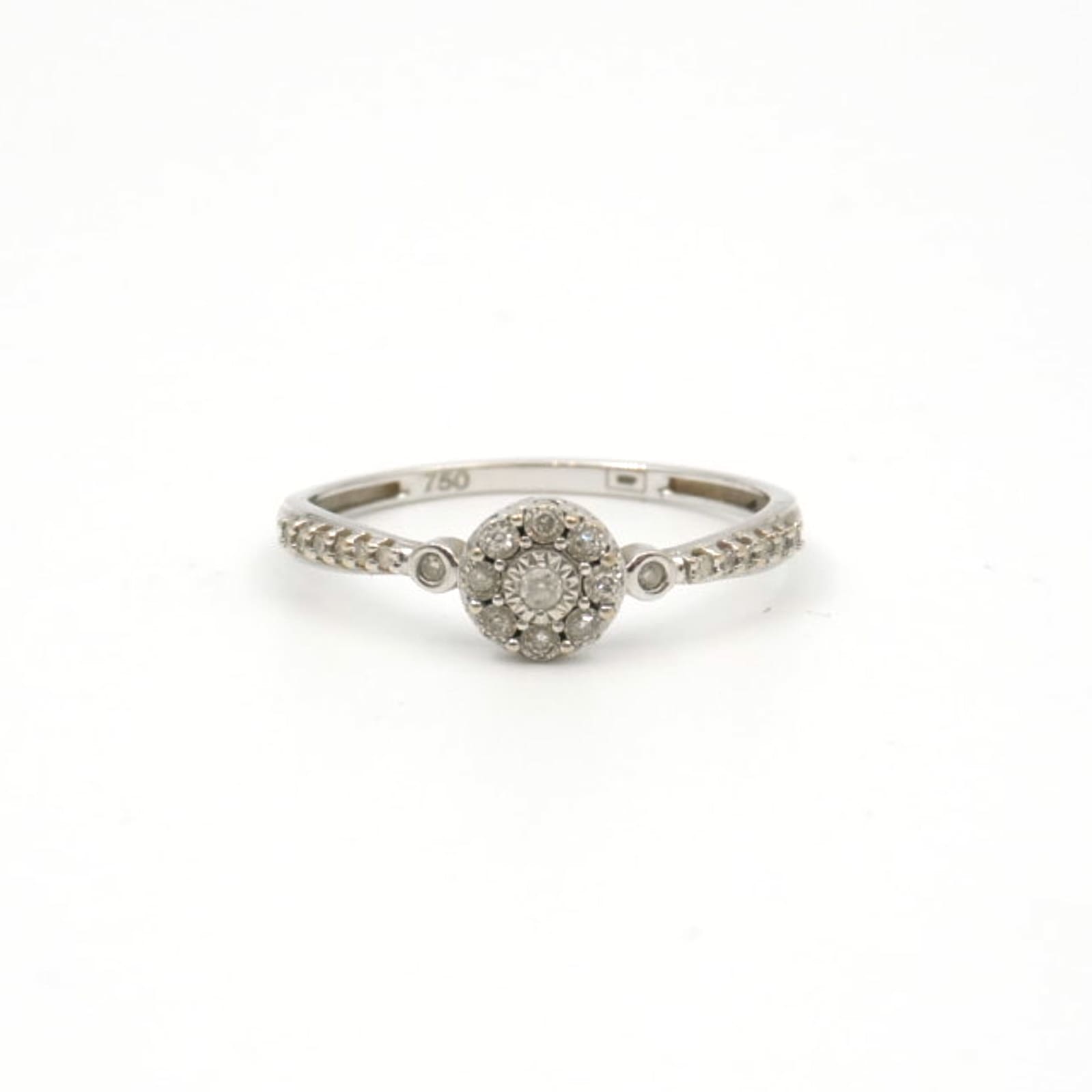 Ring Vitguld 18K 1,6g Ø17½ med diamanter 23xca0,005-0,02ct