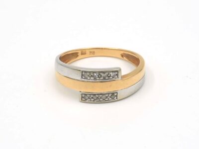 Ring med diamanter tvåfärgad 18K 2,1g Ø16