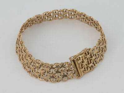 Armband X-länk med stav Guld 18K 24,8g Längd 18,5cm Kistlås
