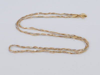 Halskedja flerfärgat Guld 18K 4,8g Längd 41,5cm flätad länk