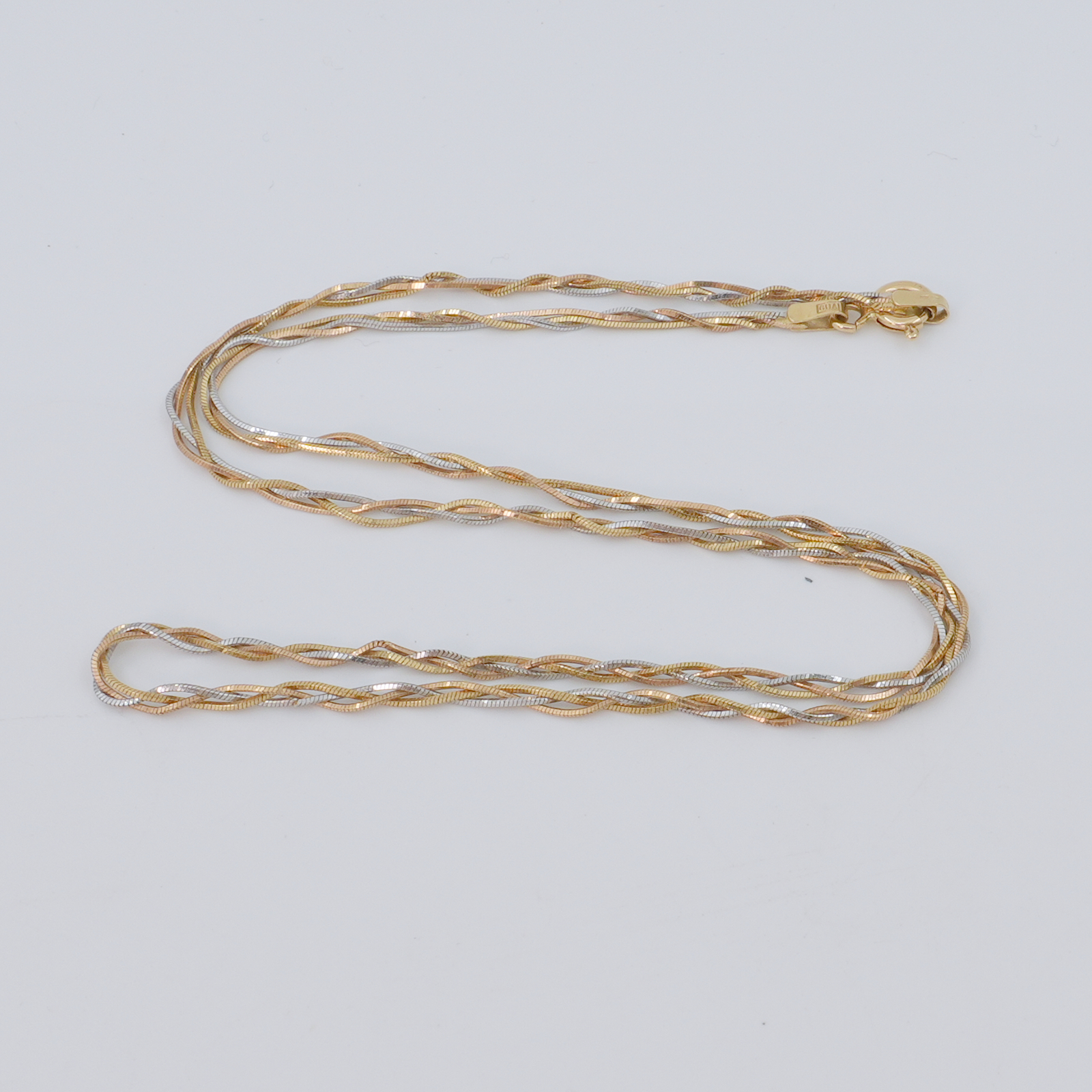 Halskedja flerfärgat Guld 18K 4,8g Längd 41,5cm flätad länk