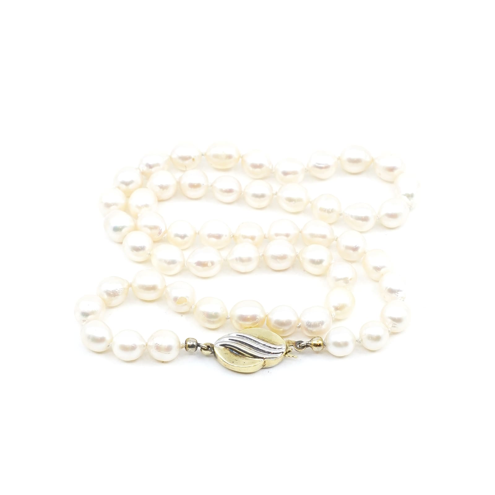 Pärlcollier med Guldlås 18K 42,5cm